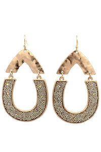Glitz Horseshoe Earrings-Silver