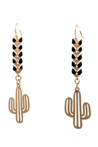 Cactus Drip Earrings-Black