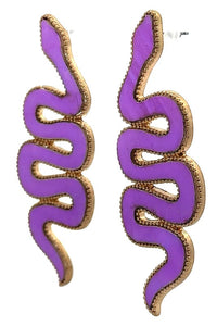 Smoothie Snake Earrings-Purple