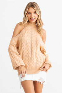 Honey Cable Knit Sweater Top