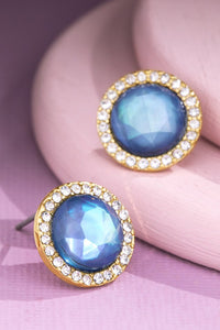 Blue Shine Stud Earrings
